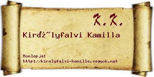 Királyfalvi Kamilla névjegykártya